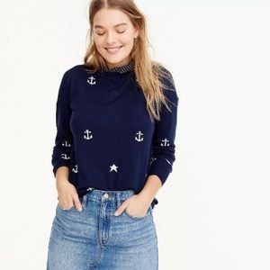 NWT J.CREW ANCHOR STAR MERINO WOOL SWEATER (M)